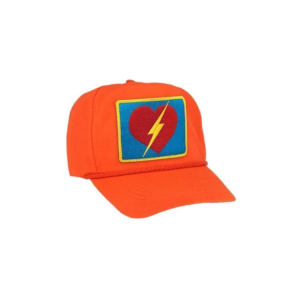 Aviator Nation Bolt Heart Vintage Nylon Trucker Hat - Neon Orange